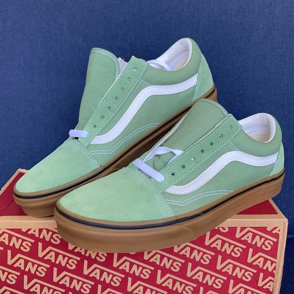 Vans Men’s Old Skool Gum Basil/True White Sneakers - Picture 6 of 16